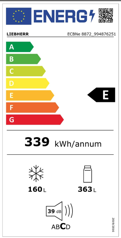 Etiqueta Energética do Produto