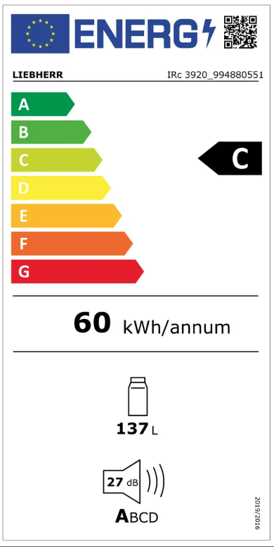 Etiqueta Energética do Produto