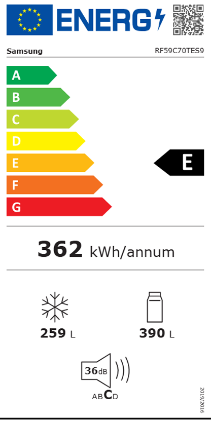 Etiqueta Energética do Produto