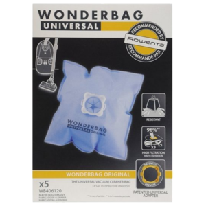 Conj. 5 wonderbags classic univ. ant. bact. Rowenta  – WB406120