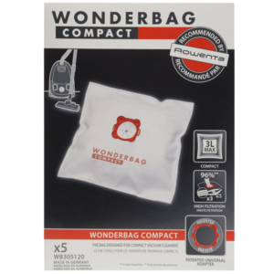 Conj. 5 wonderbags compact univ. ant. bact. Rowenta  - WB305120