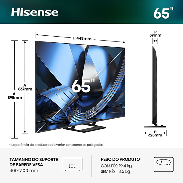 Mini led Hisense - 65U7SE